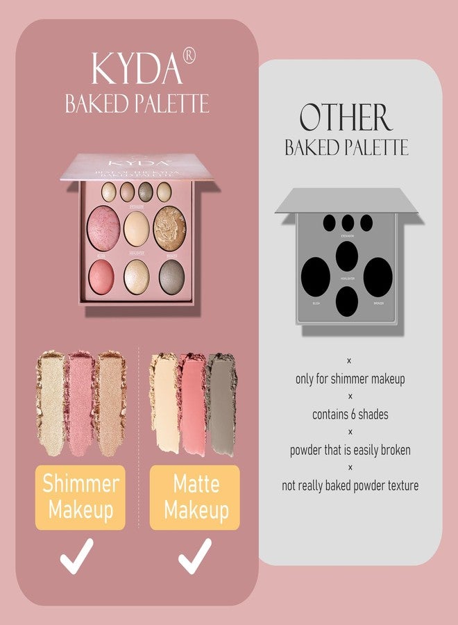 كيدا باليت مكياج KYDA Best Of The Baked، باليت كاملة الحجم تحتوي على 10 ألوان، تتضمن 2 برونزر، 2 أحمر خدود، 2 هايلايتر، و4 ظلال عيون، مكياج سهل الحمل، غني بالأصباغ، يدوم طويلاً. - Image 2